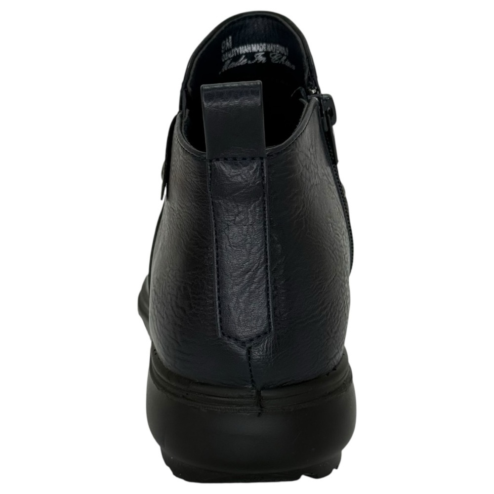 Easy Street Ariadne Navy Burnished Faux Leather Womens Shooties Size 9M - Picture 4 of 12